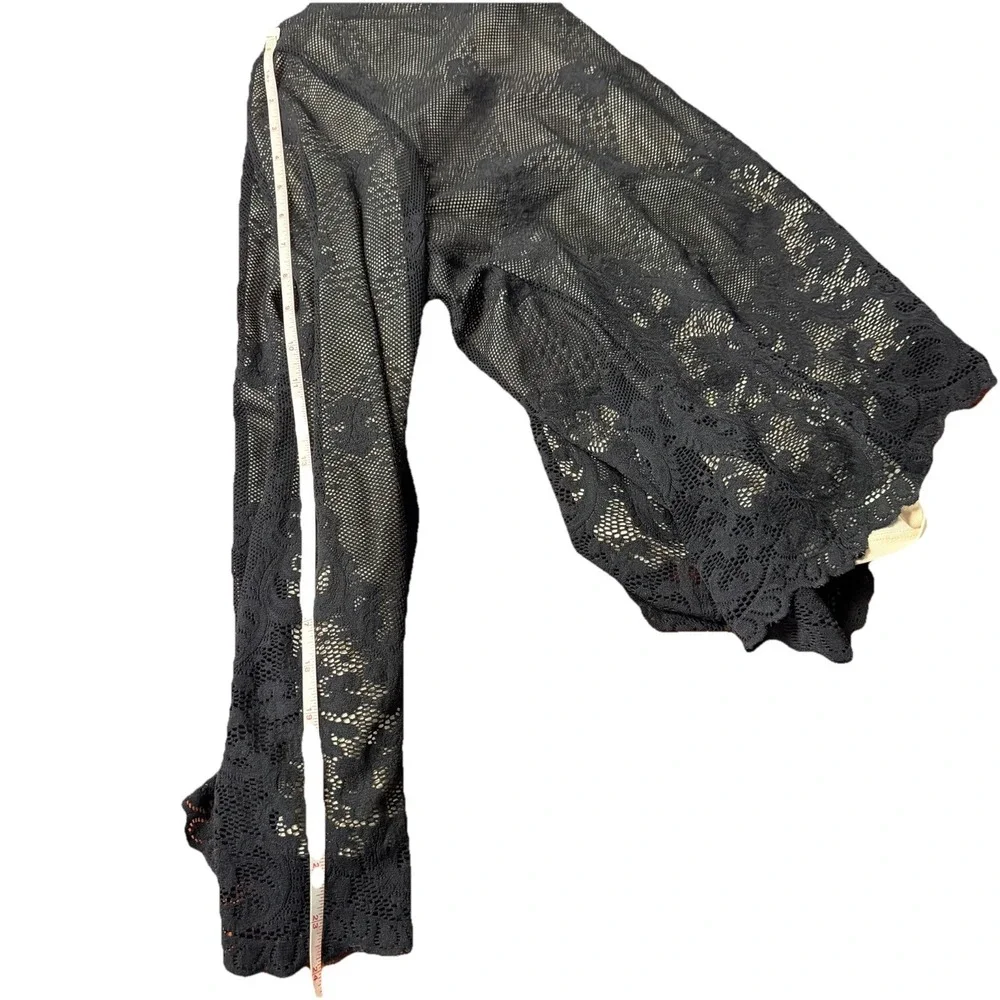 Charter Club Y2K Romantic Lace Sheer Scalloped Hem Dark Whimsigoth Sz Large Top - Picture 6 of 9